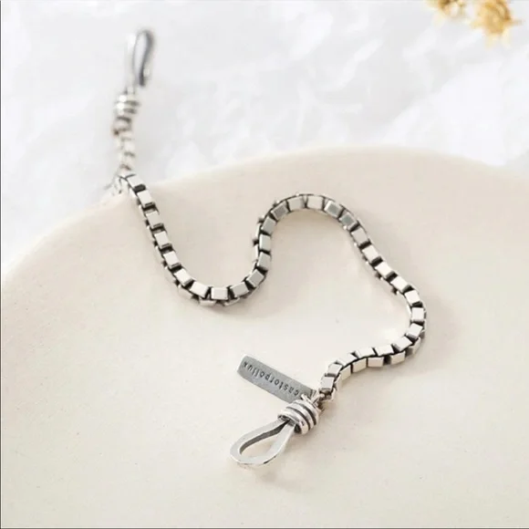 NEW CHAIN 925 STERLING SILVER BRACELET, NICE BRACELET, CUTE BRACELET - Picture 5 of 7